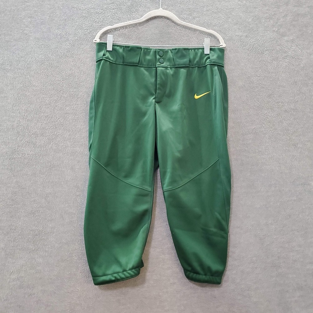 Nike Women Activewear Pants Large Green Baseball Logo